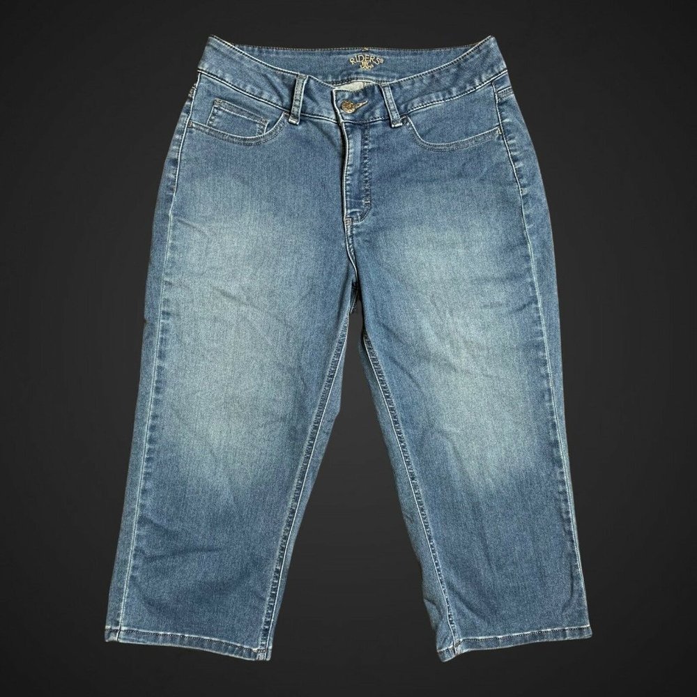 Riders By Lee Women's Blue Jeans Capri Mid Rise Sz 10 Medium